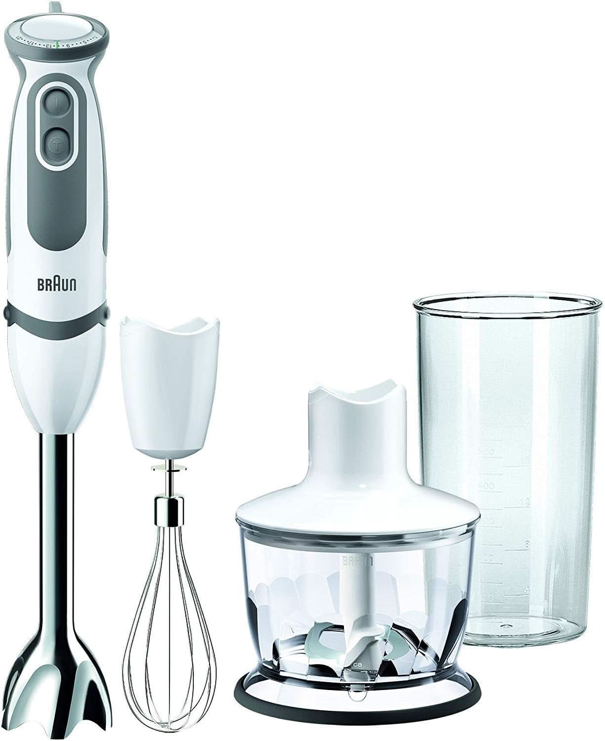 Braun Multiquick 5 Vario MQ 5000 Stabmixer | 750 W | Easyclick System | Powerbell Technologie | 21 Geschwindigkeitsstufen | Mixen Und Pürieren Mama si Copilul Naty Shop Single Inkl. Schneebesen, Zerkleinerer