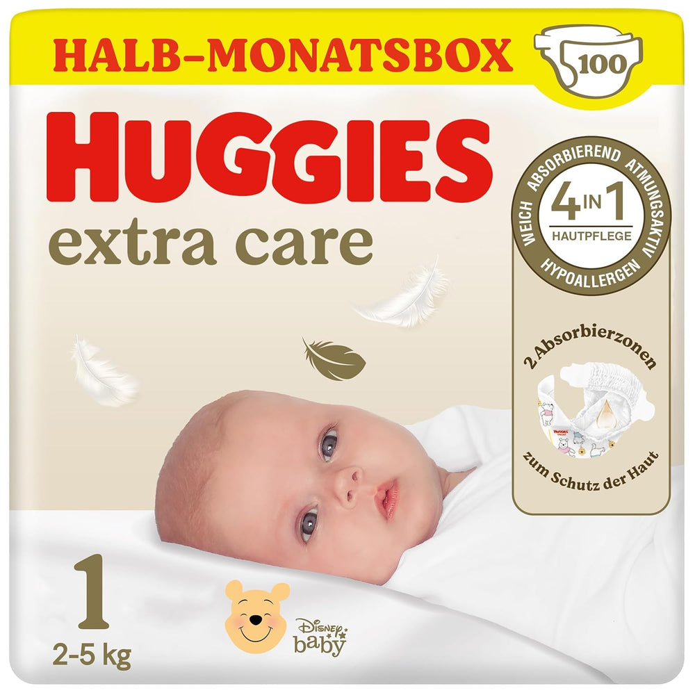 Huggies Newborn Diapers, Size 1, 100 Diapers (2 x 50), Half Month Box