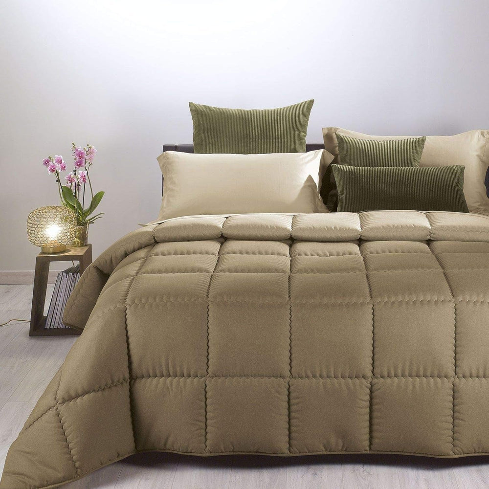 Caleffi modern quilt, microfibre, taupe, double bed Quilts and quilts Naty Shop Default title