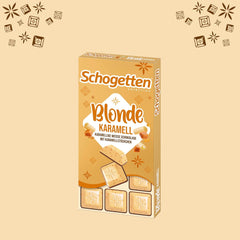 Schogetten Blonde Caramel | Caramel with white chocolate and caramel pieces | Chocolate bar 100g | Conveniently portioned