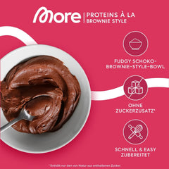 MORE Protein Brownie, 600G, Vegan Backmischung Für Brownies Mit Der Extra Portion Protein, Geprüfte Qualität - Made in Germany Mixture for baking and cooking Naty Shop