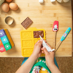 Set de fursecuri cu ciocolată CHEFCLUB, tăietor dreptunghiular pentru fursecuri și matriță din silicon pentru ciocolată, set de copt pentru copii cu vârsta de 4 ani și peste, copt ușor și creativ