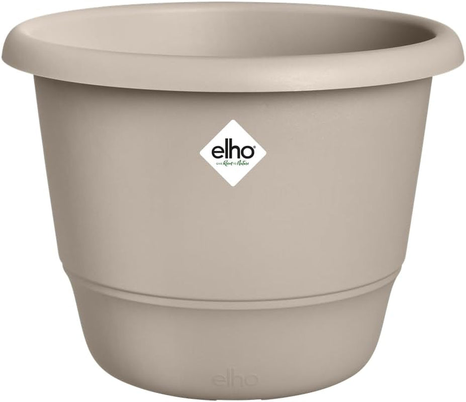 elho Amiga Round 47 - Ghiveci pentru flori pentru interior și exterior - 100% plastic reciclat - Ø 47,0 x Î 35,3 cm - Bej/Bej Ciupercă