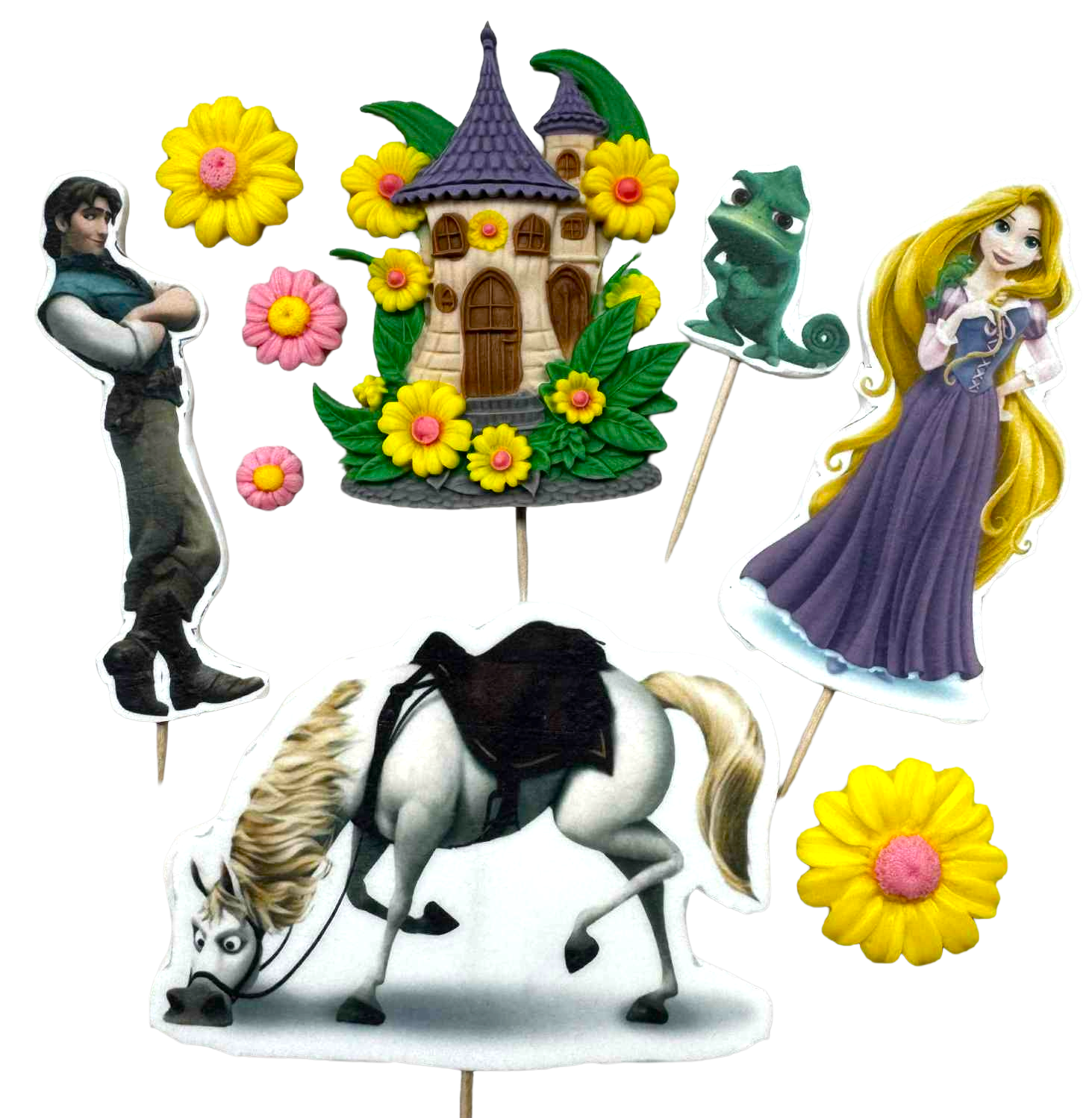 Set of 9 edible decorations, Rapunzel