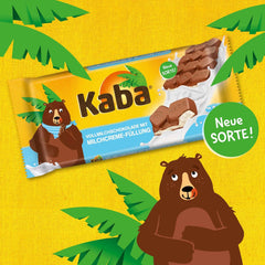 Kaba whole milk and milk cream chocolate, filled chocolate bar, 90g bar, melt-in-your-mouth chocolate with light milk cream and Kaba original flavor