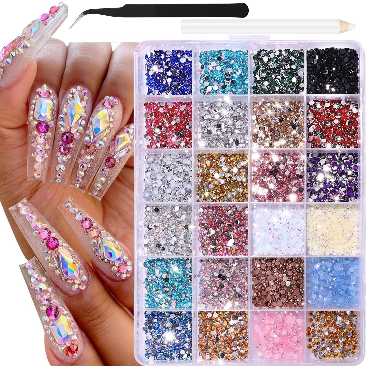 GZMAYUEN 920Pcs Gold Silber Flatback Perlen Für Nägel, Halbrunde Weiße Beige Nail Perlen, Kleine Halbrunde Flatback Perlen Für DIY Nail Art Decor