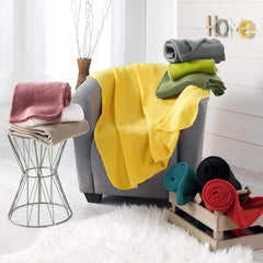 Douceur D'Intérieur, Milou antique pink fleece blanket, 125 X 150 Cm Douceur d'Intérieur Beds and Blankets