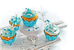 RUF Cupcakes Für Eis-Prinzessinen Und Prinzen, Mit Torten-Creme in Eisblau, Zucker-Eiskristallen Und Fondant Für Zuckerkronen, Inkl. 12 Backförmchen, 1 X 391G Glazuri si Decor Naty Shop
