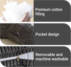 Pernă de citit pentru pat și canapea, pernă de citit cu suport pentru încheietura mâinii, cotiere și suport pentru spate, pernă de spate pentru pat pentru odihnă, relaxare, citit, lucrul la laptop, vizionarea televizorului (gri închis)