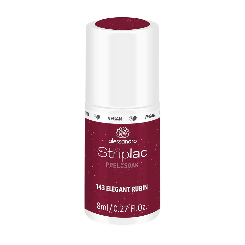 UV nail polish alessandro Striplac Elegant Ruby - Delicate and long-lasting - Easy removal thanks to peel-off removal technology - Vegan and cruelty-free - 8 ml