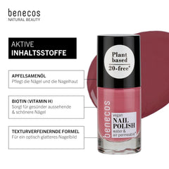 Benecos 20-Free Mysterious Vegan Nail Polish - Plant Based Nail Polish - Quick Dry Long Lasting - Water Permeable - Biotin Enriched - 5ml