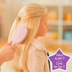 Păpușă Maria Casual mare cu fustă, 105 cm, accesorii incluse, păpuși pentru coafat, joc de rol, jucărie pentru copii, fete + 3 ani (39653)