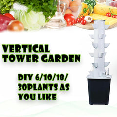 30 Capsules Hydroponic Tower, Hydroponic Grow System, Herbs, Fruits & Vegetables Aeroponic Grow Kit with Humidification Pump, Adapter, Mesh Pot, Herbs, Fruits & Vegetables Timer