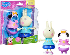 Peppa Pig Luisa Löffel Anziehspaß Figur, 15 cm large doll for girls with accessories and clothes for Anziehen, interactive toys set for children from 3 years