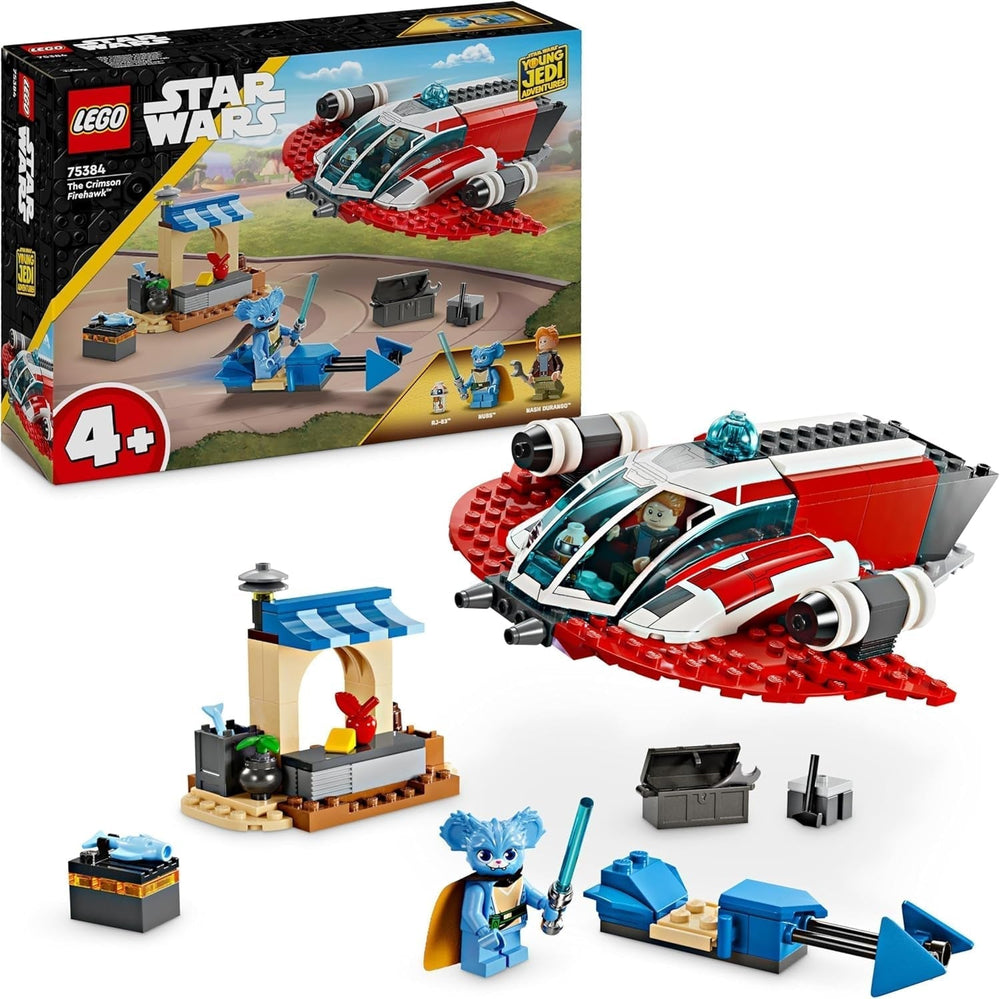 LEGO Star Wars: The Adventures of the Young Jedi Crimson Firehawk, Kids Starter Set with Buildable Spaceship, Speeder Bike and 3 Figures, Gift for Boys and Girls 4 Years Old 75384 Building Sets Besuche den LEGO-Store Single