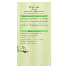 Ceai alb organic cu petale de trandafir, 20 pliculețe, 30 g