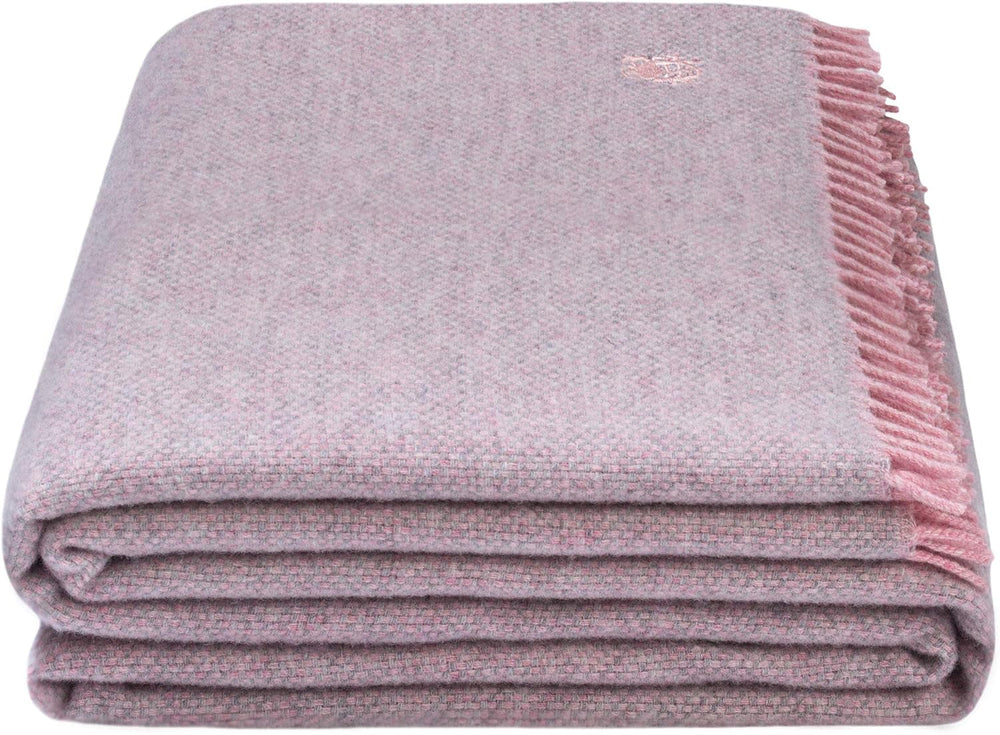 Must Relax Blanket - Wool blanket - High quality new pure wool plaid with fringes - 130X190 Cm - 310 Rose - From "Zoeppritz since 1828" Beds and Blankets 'zoeppritz since 1828' 310 Rose 130X190Cm