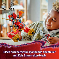 LEGO NINJAGO Kais Sturmreiter-Mech - Fliegendes Motorrad Spielzeug mit 3 Minifiguren - Mech mit beweglichem Kopf, Armen und Legen - Bauspielzeug - Geschenk für Jungen & Mädchen ab 7 Jahren 71830