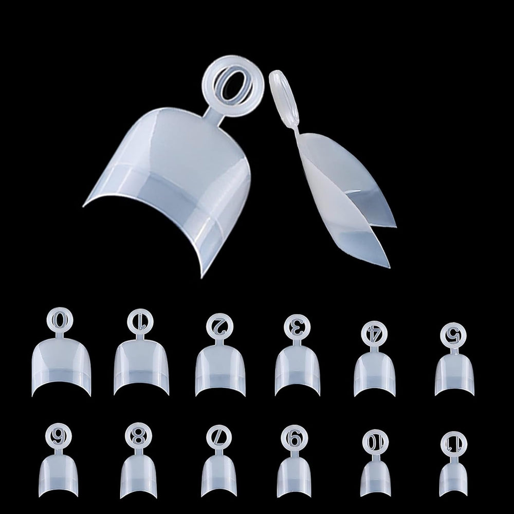 600 de bucăți unghii artificiale scurte ovale, 12 dimensiuni acrilice cu jumătate de acoperire, vârfuri de unghii false, unghii artificiale, pentru manichiură femei salon DIY (natur)