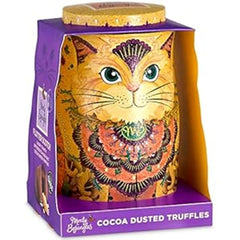 Monty Bojangles Savanna Gold Chocolate Truffles (135g) Cocoa Powder Praline Gift Set in an Individual Cat Design Collector's Box Flutter Scotch Flavor