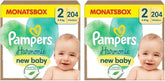 Pampers Baby Diapers Size 2 (4-8kg) Harmony, Economy Pack with Double Monthly Box, Gentle Skin Protection and Herbal Ingredients, 408 Pieces Mother and Baby Naty Shop