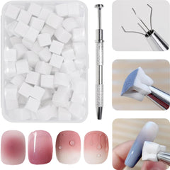 100 Stück Nail Art Schwamm Mit Metallgreifer, Sponge Brush Applikator, Sponge Nagel Pinsel, Nageldesign Zubehör Schwammpinsel, Verwendet, Um Eine Vielzahl Von Gradient Nail Art Patterns Zu Erstellen