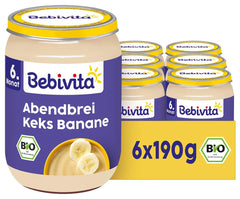 Evening porridge with biscuits and bananas, 190g, pack of 6 (6x190g)
