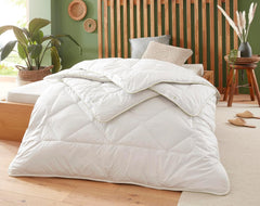 Badenia Trendline Eco Quilt Camel Lightweight 155 X 220 Cm, alb, certificat Öko-Tex, produs în conformitate cu standardul de calitate german Plapumi si pilote Naty Shop 155 X 220 Pătură ușoară de vară