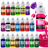 Colorant alimentar în gel - 22 de culori x 6G, colorant alimentar în gel foarte concentrat pentru prăjituri, copt, ouă de Paște, băuturi - Colorant alimentar fără zahăr pentru fondant, glazură, slime, decorarea torturilor