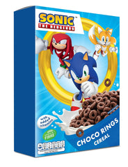 Sonic Choco Rings cereal, wheat, oat and corn chocolate rings for the perfect breakfast, with added vitamins, 1 pack (1 x 350g)