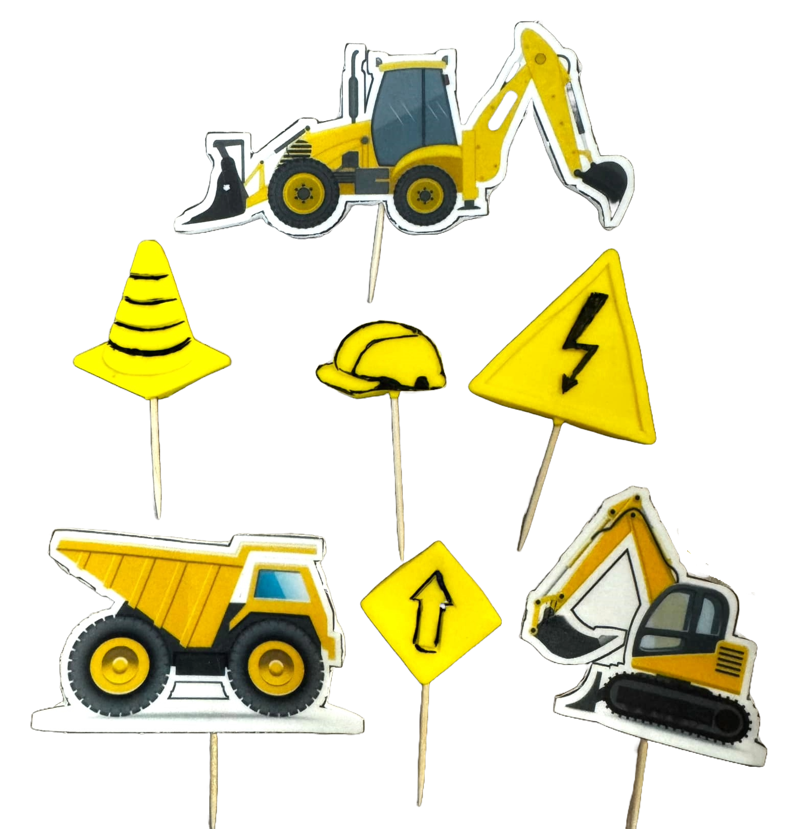 Set 7 decoratiuni comestibile din pasta de zahar, Constructii Decoratiuni din Pasta de Zahar Naty Shop