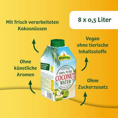 Pfanner Coconut Water Drink (8 X 500 ml) - Coconut water without sugar Naty Shop