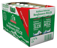 Berchtesgadener Land Haltbare Bergbauern-Milch, 1.5% Fett, 12er Pack (12 x 1 l)