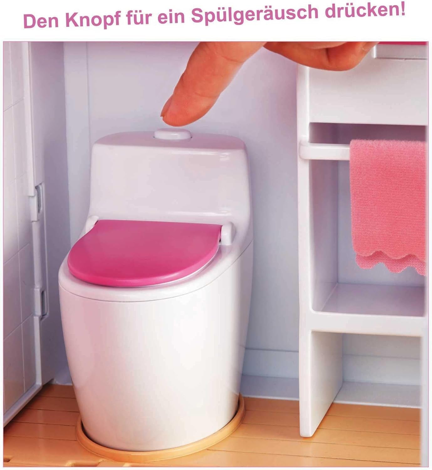 Barbie Dollhouse, Dream Villa Doll, complet mobilată, 3 etaje, 8 camere inclusiv piscină, tobogan și lift, 70 de accesorii, jucării de la 3 ani, GNH53 Casute de papusi Naty Shop