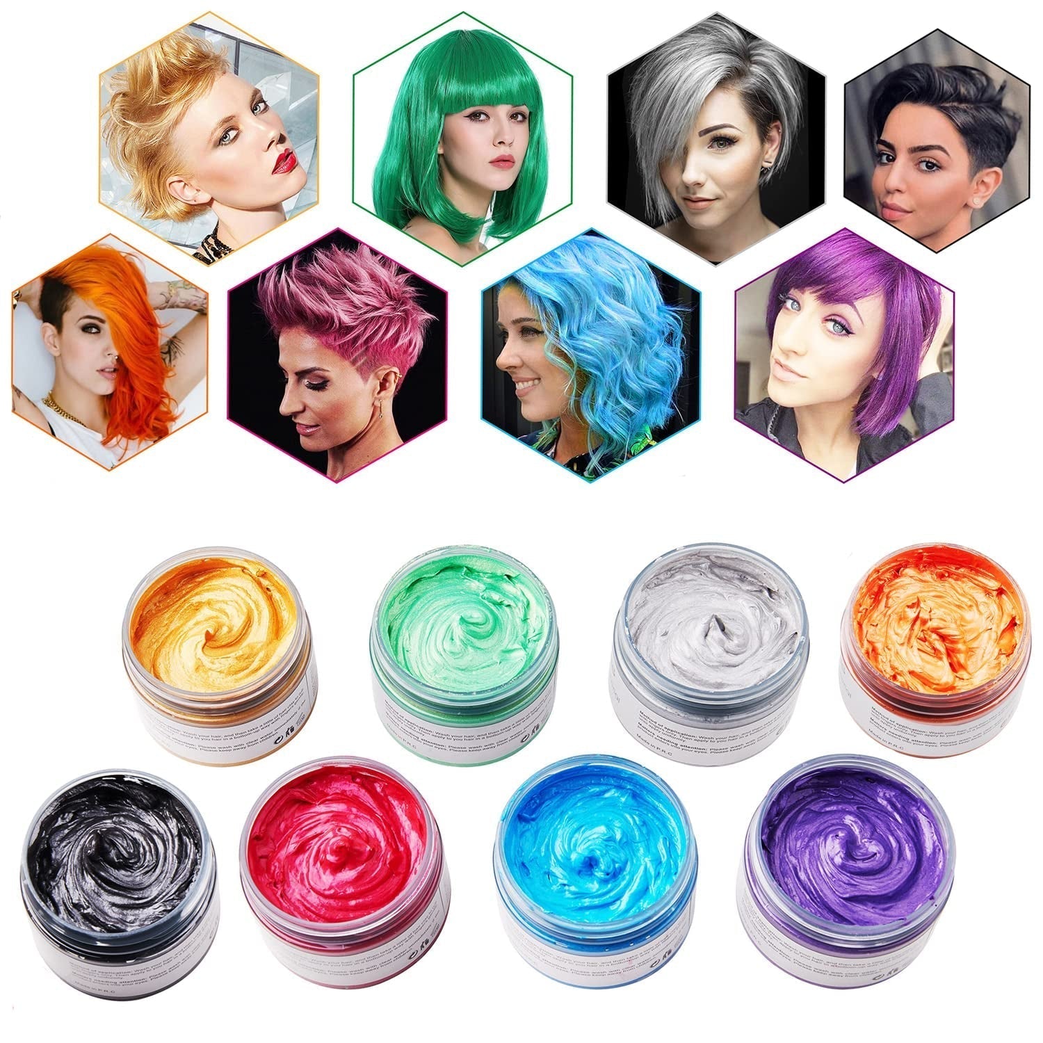 Vopsea de păr, Vopsea de păr temporară Vopsea de păr gri argintiu 4,23 uncii, Vopsea de păr temporară pentru petrecere, Cosplay și Halloween (gri argintiu) Vopsea pentru par Naty Shop