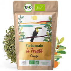 ORIGEENS BIO YERBA MATE cu portocale 200 G - Ceaiul fructat I Ceai organic Yerba Mate neprÄjit, fÄrÄ tulpini Èi praf I BÄuturÄ energizantÄ Èi detoxifiantÄ