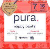 Eco-Friendly Panties, Size 7 (17kg+), 16pcs, Disposable Underwear for Sensitive and Allergic Skin, Fragrance Free, Side Draw