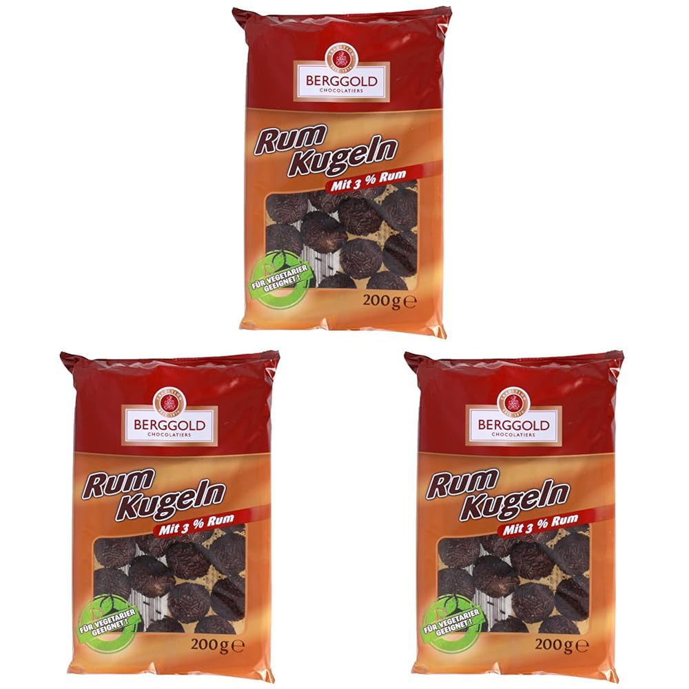 Rum balls with special chocolate, Rum balls 200g (pack of 3)