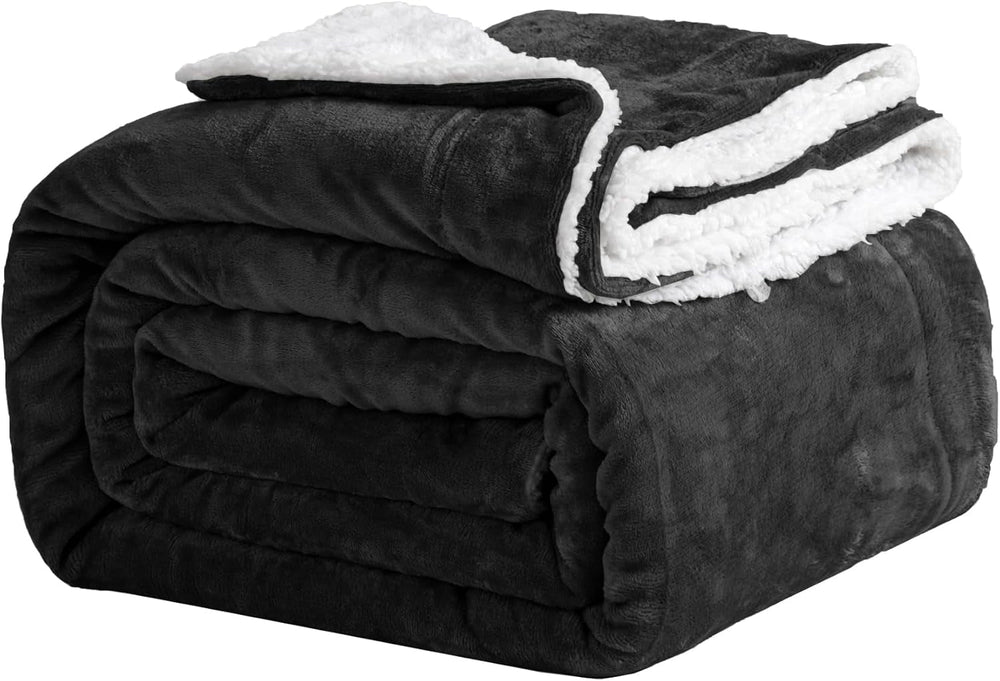 Cozy blanket 150X200Cm black Fleece blanket Living Sherpa blanket sofa throw sofa Warm Winter Soft blanket (black, 150X200Cm) Good Nite Beds and Blankets Black 150X200Cm