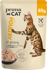 PrimaCat - Hrană umedă clasică pentru pisici, aromă de pasăre în sos, 28 x 85 g