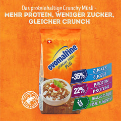 Ovomaltine Crunchy Protein Muesli Plus - Crunchy cereal mix with oatmeal, containing 22% protein, with one third less sugar and an incomparable crunch (1 x 300g)