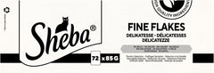 Hrană umedă pentru pisici SHEBA - 72 pliculețe x 85g - Varietate de păsări de curte în jeleu - Hrană umedă pentru pisici - 1 pachet mare