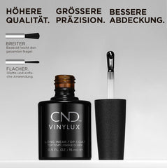 CND Vinylux - Nail Polish Top Coat, Easy Application, Lasts Over 1 Week, Quick Dry Formula, Easy To Remove, Protects Nail Polish, Extra Shine, 15ml