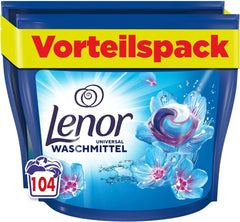 Lenor PODS All-In-1 detergent, 104 capsules, freshness 3 times longer and deep cleaning even when washing cold Naty Shop New Model