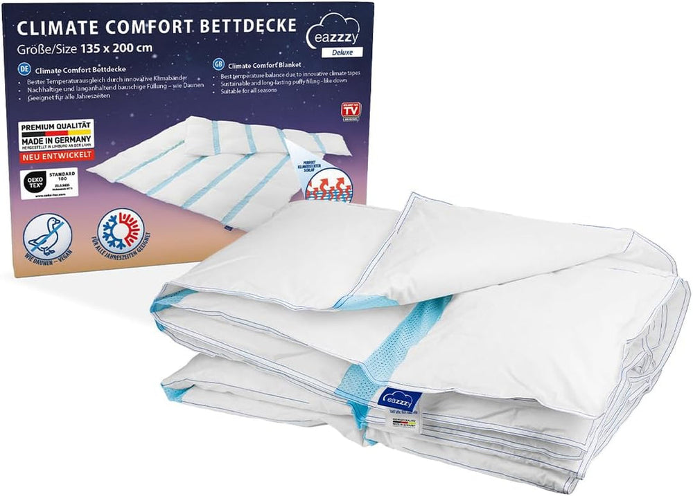 Genius Eazzzy Climate Comfort Quilt 155 X 220 Cm, Fiberproof, Lightweight Quilt for All Seasons, Breathable Quilt, Pleasant Sleeping Temperature, Quilt for All Seasons Quilts and Quilts Naty Shop Default Title