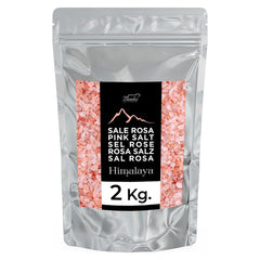 Bembo Himalayan Salz Rosa grob 2 kg – Naturbelassenes Kristallsalz und Steinsalz aus Pakistan (Khewra Salzmine) – Reines Speisesalz für die Mühle – Ohne Zusätze, ohne Rieselhilfe, unraffiniert.