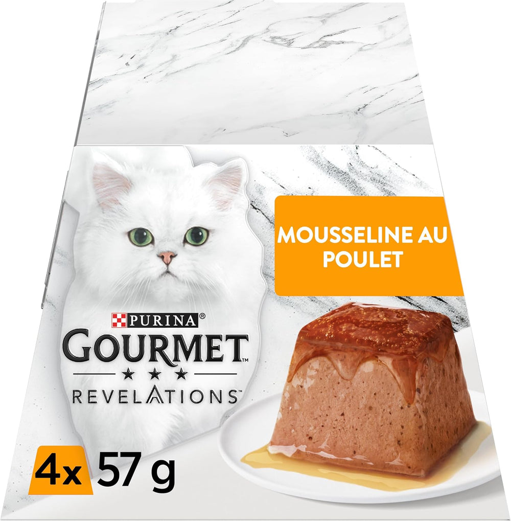 Revelations Musselin mit Huhn mit Sauce | Mahlzeiten für ausgewachsene Katzen | 4 x 57 g