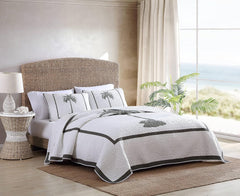 Tommy Bahama Palm Island Collection | Comforter - 100% cotton, reversible, soft and breathable, pre-washed for extra softness, king size bed, gray Duvets and quilts Naty Shop