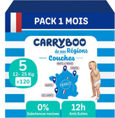 - Size 5 diapers (12-25 kg) - healthy and highly absorbent - 12 hour leak protection - no unwanted substances - made in France - affordable price - 120 disposable diapers