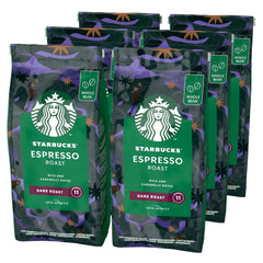 STARBUCKS Espresso Roast, Prăjire Neagră, Boabe Întregi de Cafea 200g (Pachet de 6)